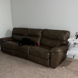 Leather Electric Couch (FREE DRESSER INCLUDED)
