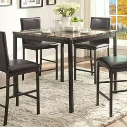 Counter Height Table, Faux Marble Top