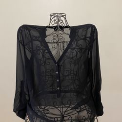 Black sheer blouse