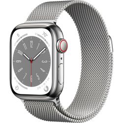 Apple Watch Gen 8 Series 8 Cell 41mm Silver Stainless Steel - Silver Milanese Loop MNJ73LL/A