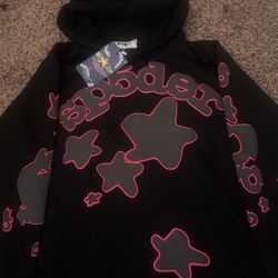 Black And Red Sp5der Beluga Hoodie 