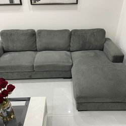 Sectional Sofa, Dark Grey Color. 