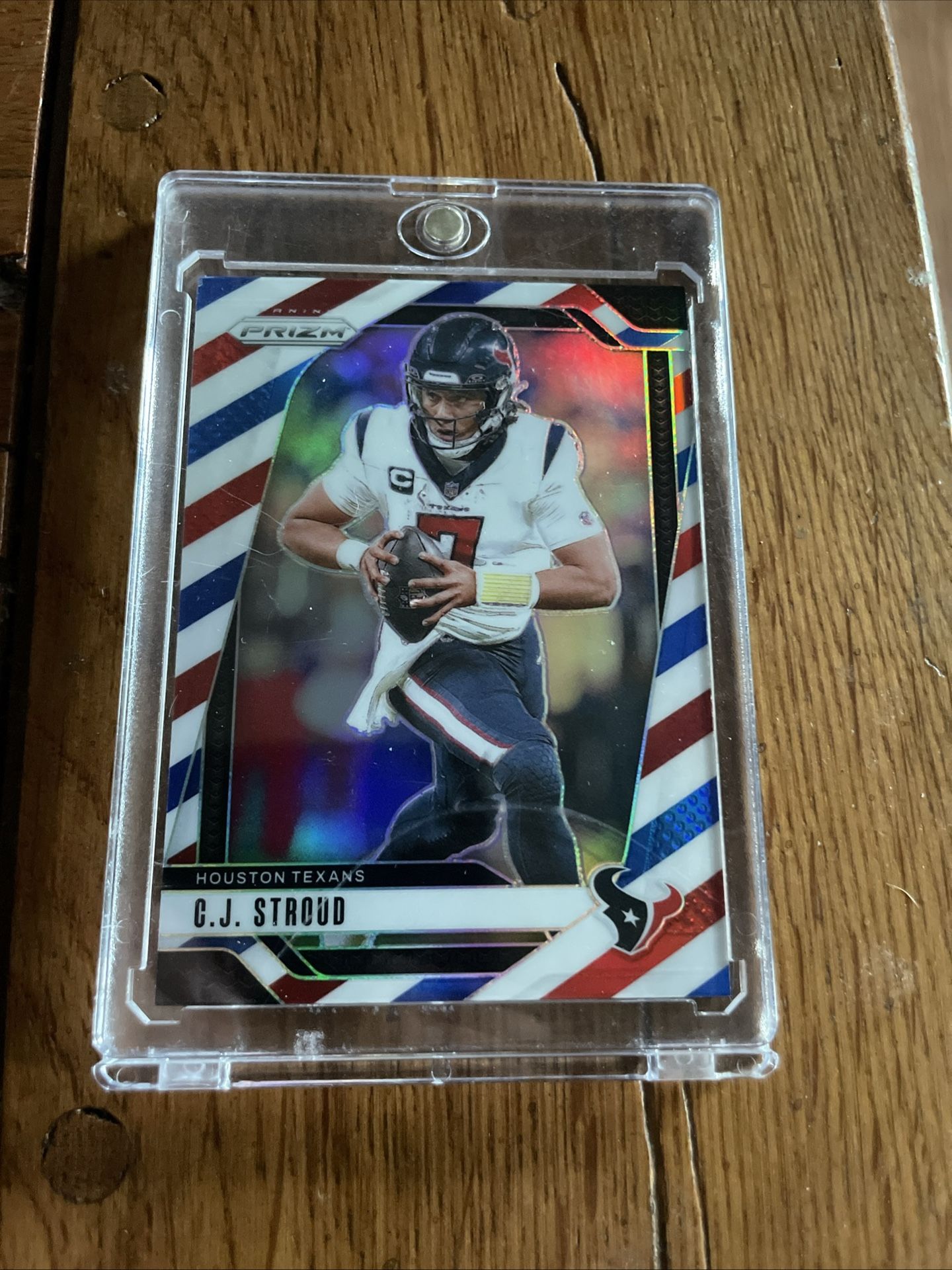 2024 PANINI PRIZM C. J. STROUD SP RED WHITE BLUE PRIZM CARD #111 HOUSTON TEXANS