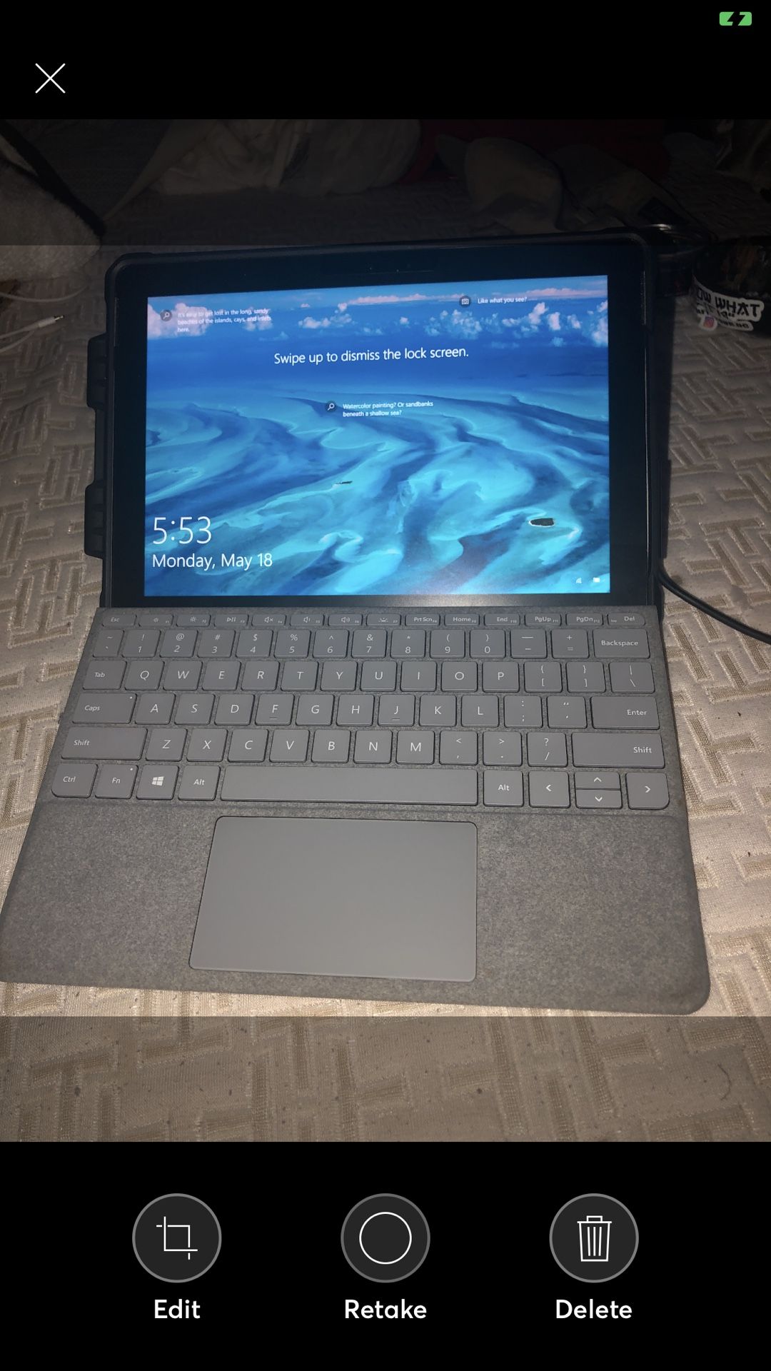 Microsoft surface go with keyboard and protective case