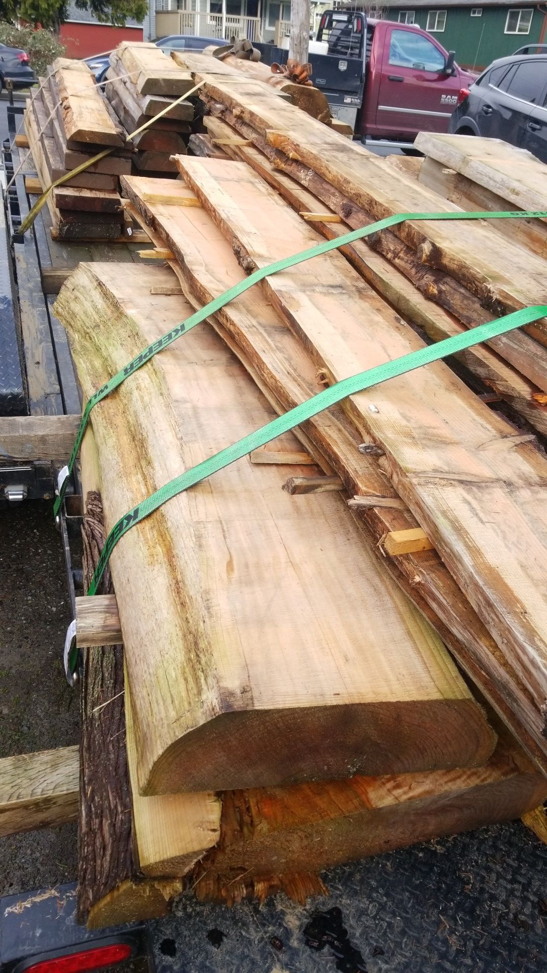 Cedar live edge lumber