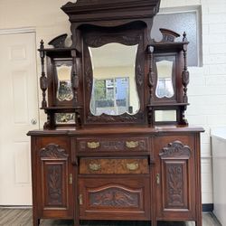 Beautiful, Solid Wood Antique Buffet Cabinet