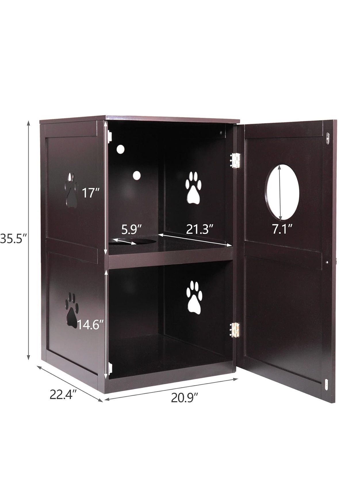 Enclosed Litter Box Enclosure Furniture Hidden Cabinet,Cat Washroom Bench,Litter House Litterbox