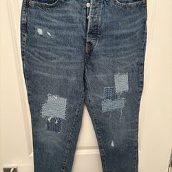Demin Jeans With Patchwork