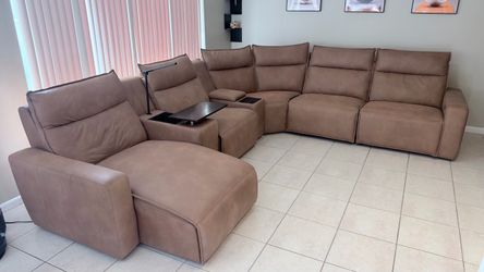 Seven piece motorized sectional microfiber