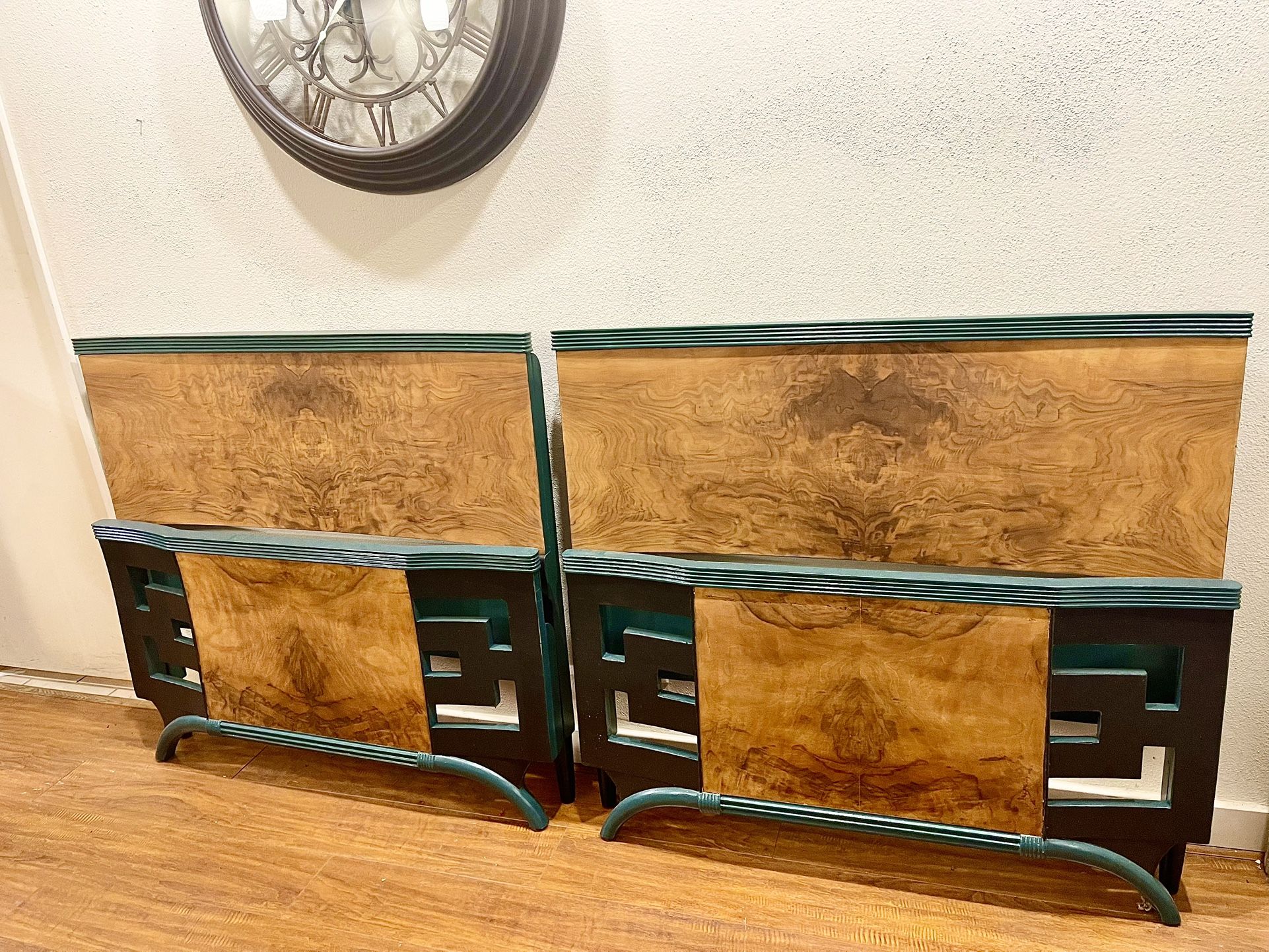 Beautiful Pair Of Art Deco Head And Foot Boards