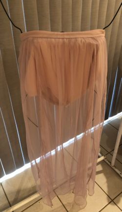 Size M nude short w citrus long skirt