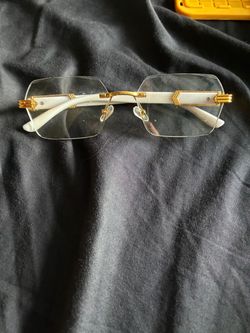 Rimless Glasses Gold and White Frames