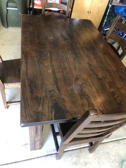 Wood Table With 4 Chairs
