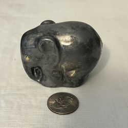 Paperweight Elephant Pewter And Brass Original Box