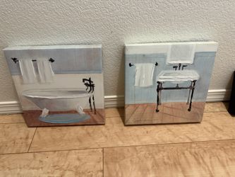 Wall Art Canvas For Bathroom Decoration 