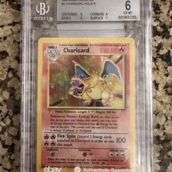 Pokemon 1999 Base Set Charizard Holo Beckett BGS 6 - Excellent Subgrades PSA Regrade Eligible
