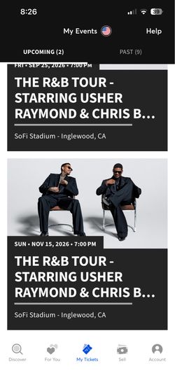 Usher and Chris brown at SoFi