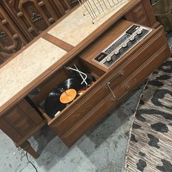 Fantastic custom mid-century modern Coffee Table with hidden record player