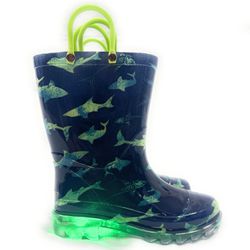  Kids Adorable Light Weight Waterproof Rain Boots Light Up by Steps