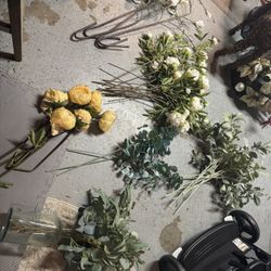 Assortment Of Artificial Flowers/Greenery