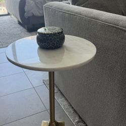 Marble and Gold Accent Table
