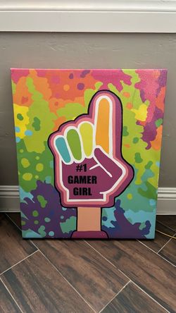 Gamer Girl Canvas Decor