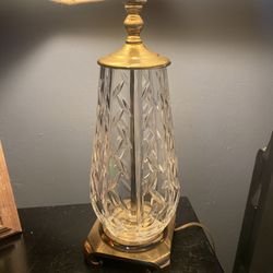 2 Waterford Ireland Crystal and Brass Table Lamps