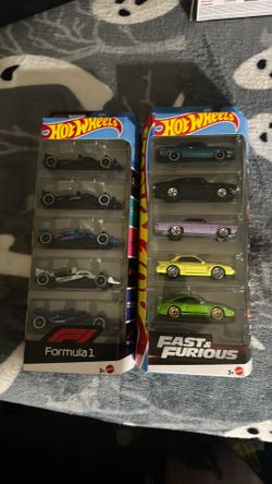 5pk hotwheels sets . Formula 1 & fast & furious