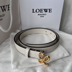 Loewe White Belt With Gold Buckle 