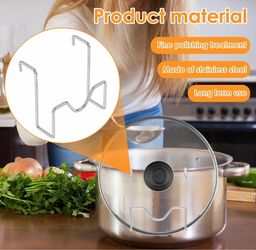 3 Pcs Pot Lid Holder, Stainless Steel Slow Cooker Lid Holder, Snap Fit Design Pot Lid Storage Rack Space Saving Pot Lid Rack for Most Slow Cookers to 