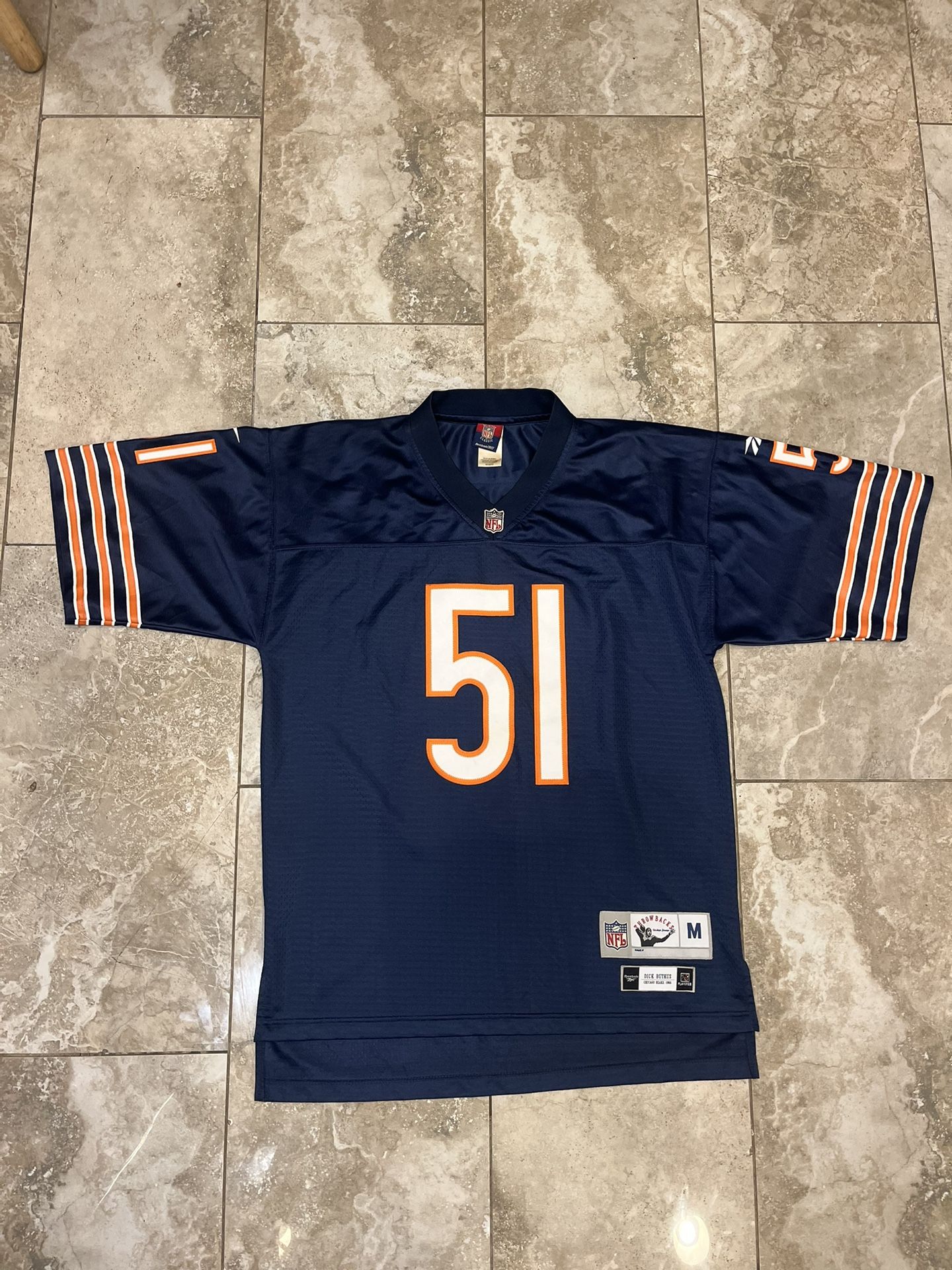 Chicago Bears Reebok Throwbacks NFL Vintage Jersey Men's Dick Butkus #51 Size Medium