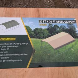 New Metal RV Shed Carport 20x30 Ft 