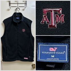 Texas A&M Vineyard Vines Fleece Full Zip Vest Size Medium