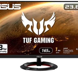 ASUS TUF Gaming 23.8โ 1080P Monitor (VG249Q1R) - Full HD, IPS, 165Hz (Supports 144Hz), 1ms, Extreme Low Motion Blur, Speaker, FreeSyncโข Premium, Shado