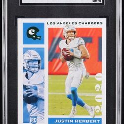 Justin Herbert 2020 Panini Chronicles Card   Card has been graded (SGC) 10.