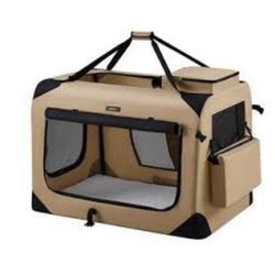 Feandrea 36" Collapsible Soft Portable Travel Dog Crate 36"L x 25"W x 25"H - Brown