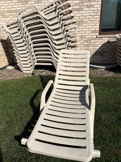 Plastic Outdoor Lounge Chairs – Lot of Many