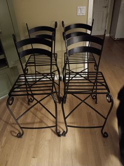 4 Wrought Iron Counter Height Stools