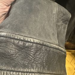 Banana Republic Calvo Racer Moto Leather Jacket -Weathered Gray/Black Size XL#S9