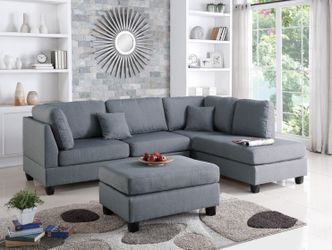 3-PCS Sectional Sofa with Ottoman in Offer (7606) Hot Sale 🔥🔥🔥
