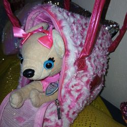 Brand NEW Cute Puppy With Outfit And Leash IN Matching Carrying House