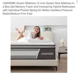 LMANKBK Twin Hybrid Mattress (Gel Memory Foam & Pocket Coils) - Like New / Spotless!