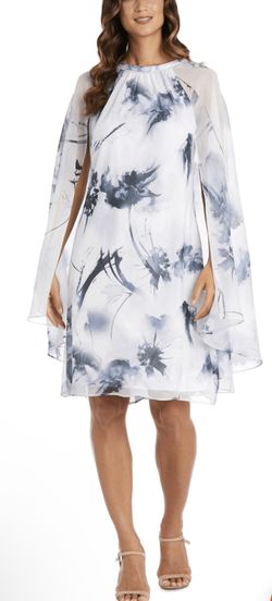 R&M Richards Chiffon Printed Dress, New. Size 16