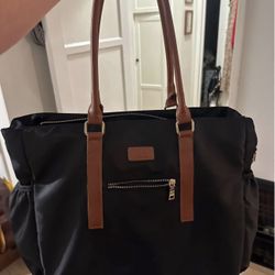 Black Nylon Work Tote