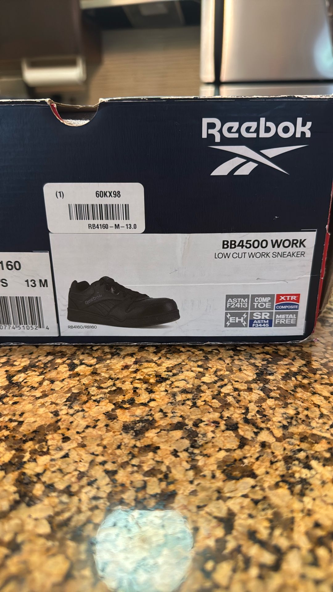 Reebok BB4500 WORK - RB4160 Men's Low Cut Work Sneaker - Black