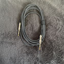 Braided 1/4” Instrument Cable - 10ft (Black/White)