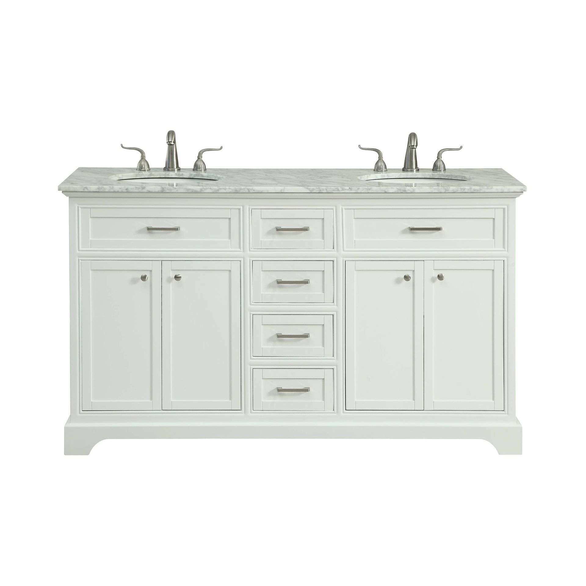 60” Americana white Double Vanity 