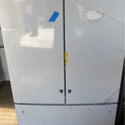 GE 27 cu. ft. French Door Refrigerator in White with Internal Dispenser, ENERGY STAR