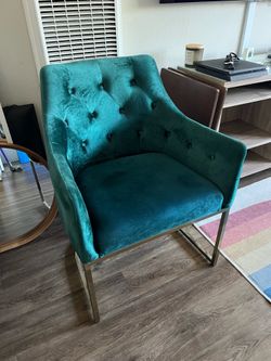 Velvet Accent Chair Emerald Teal Green