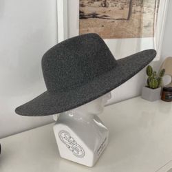 Anthropologie Rancher Style Felt Hat - Gray - NWT